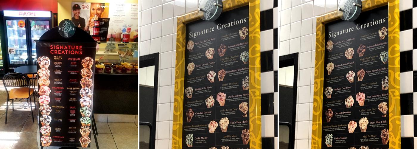 Cold Stone Creamery Menu