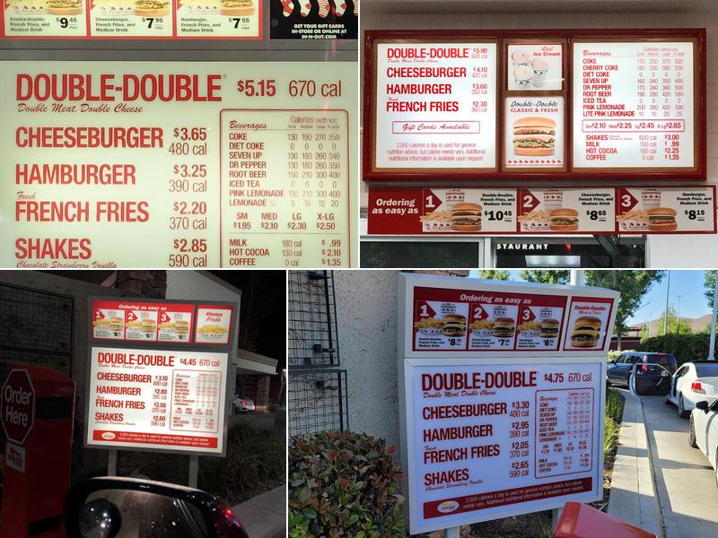 In-N-Out Burger Menu