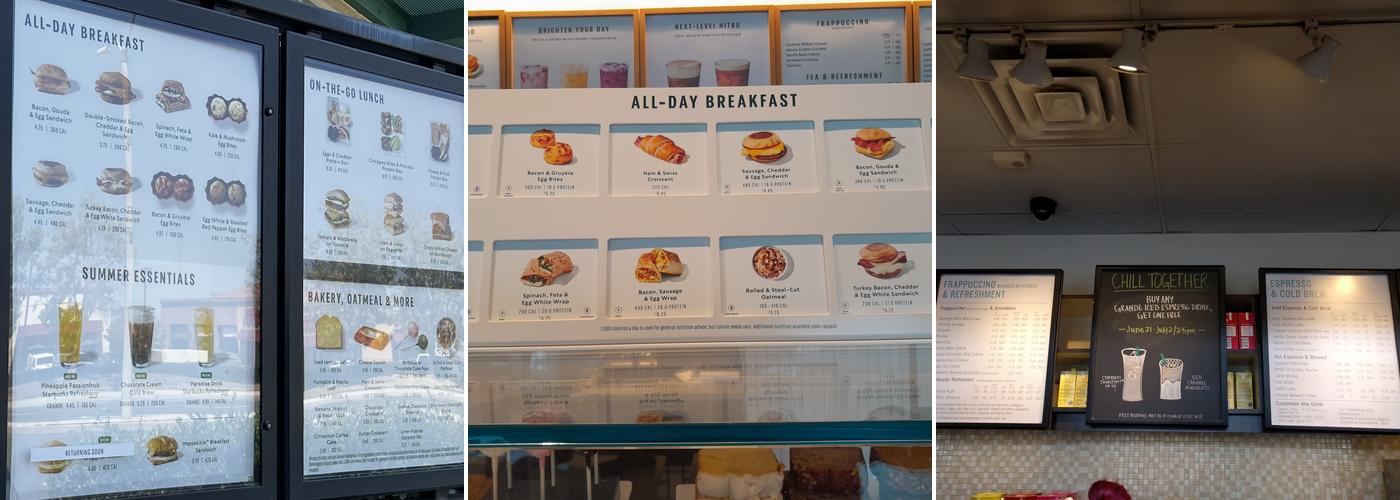 Starbucks Coffee Company Menu