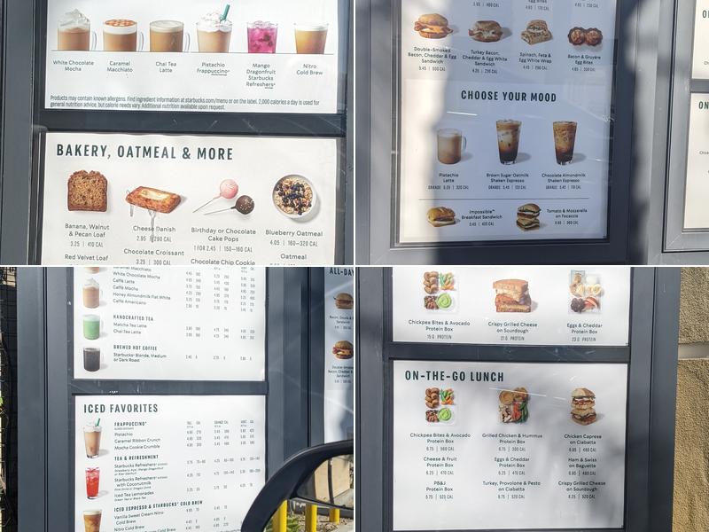 Starbucks Coffee Company Menu