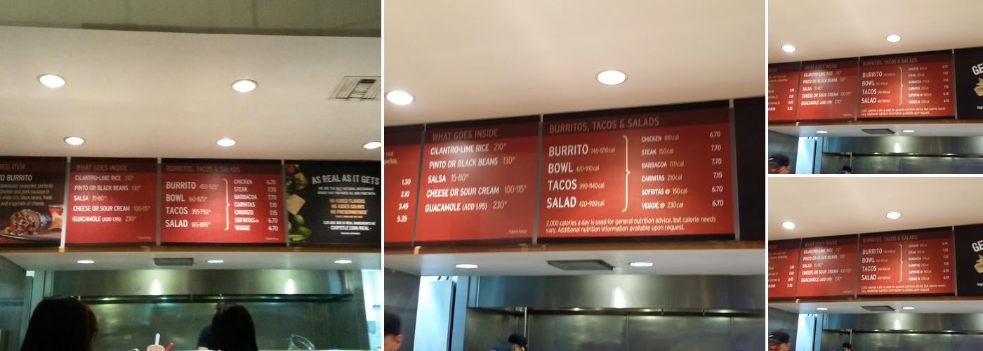 Chipotle Mexican Grill Menu