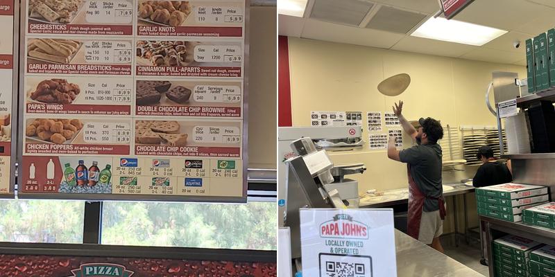 Papa Johns Pizza Menu