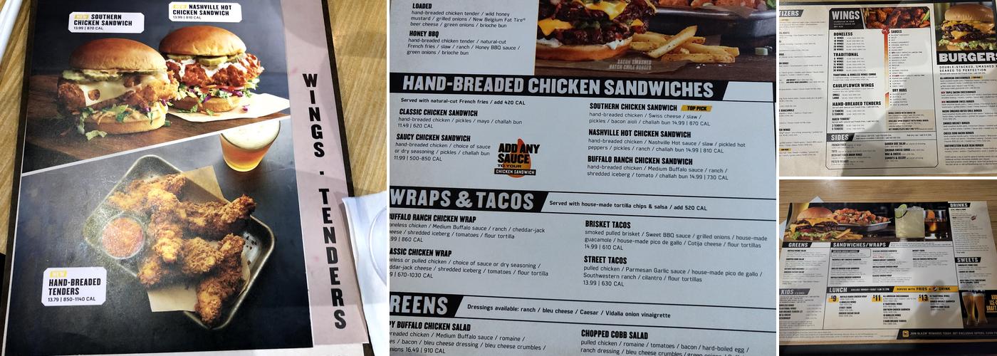 Buffalo Wild Wings Menu