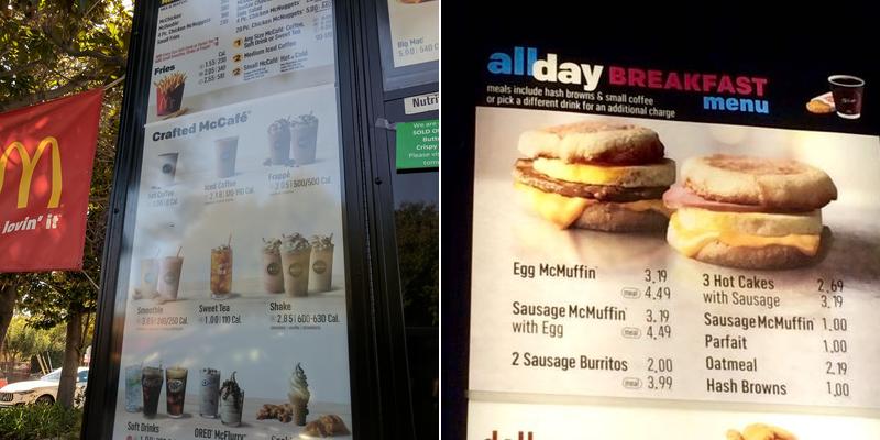 McDonald's Menu