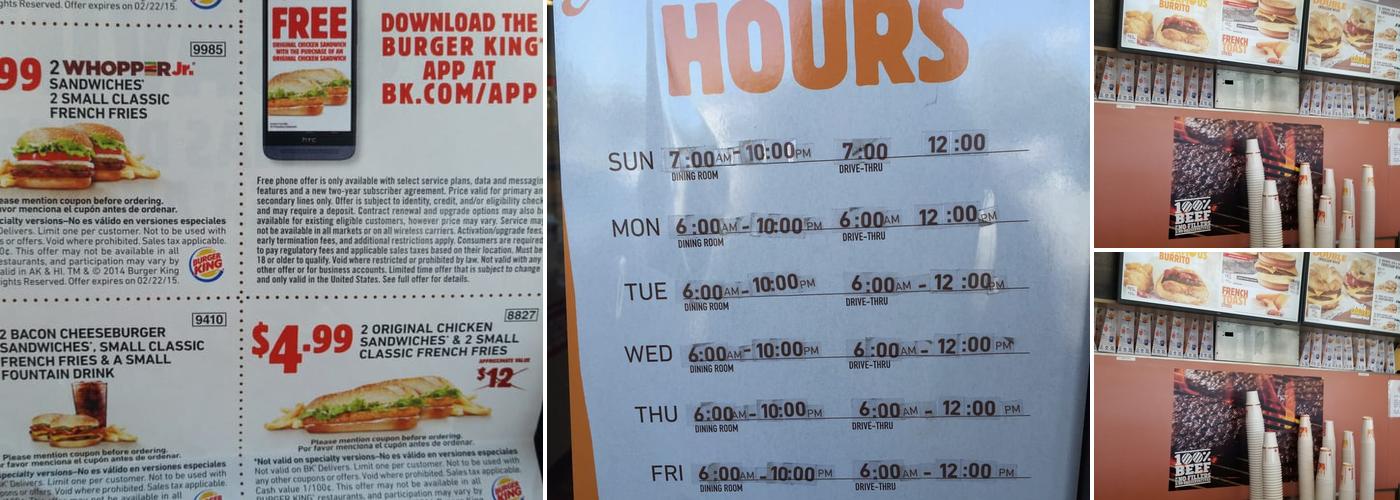 Burger King Menu