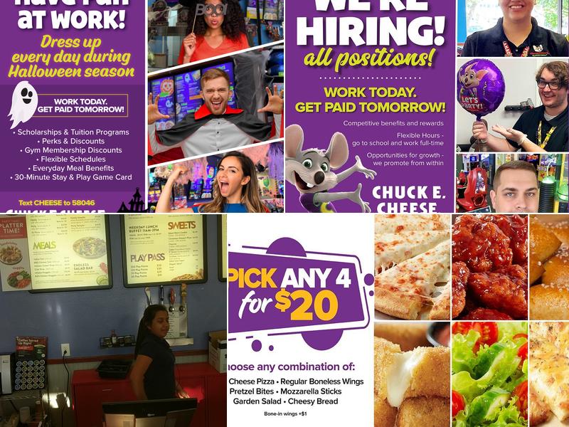 Chuck E. Cheese Menu