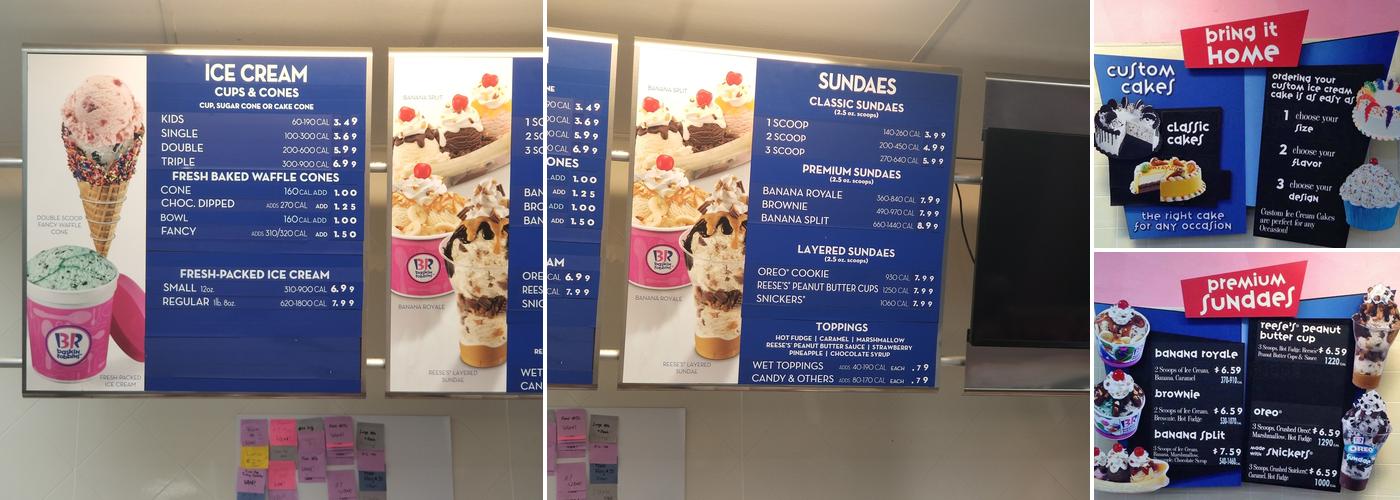 Baskin-Robbins Menu