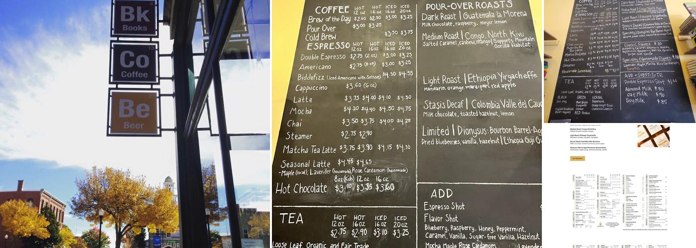 Elements Books Coffee Beer Menu