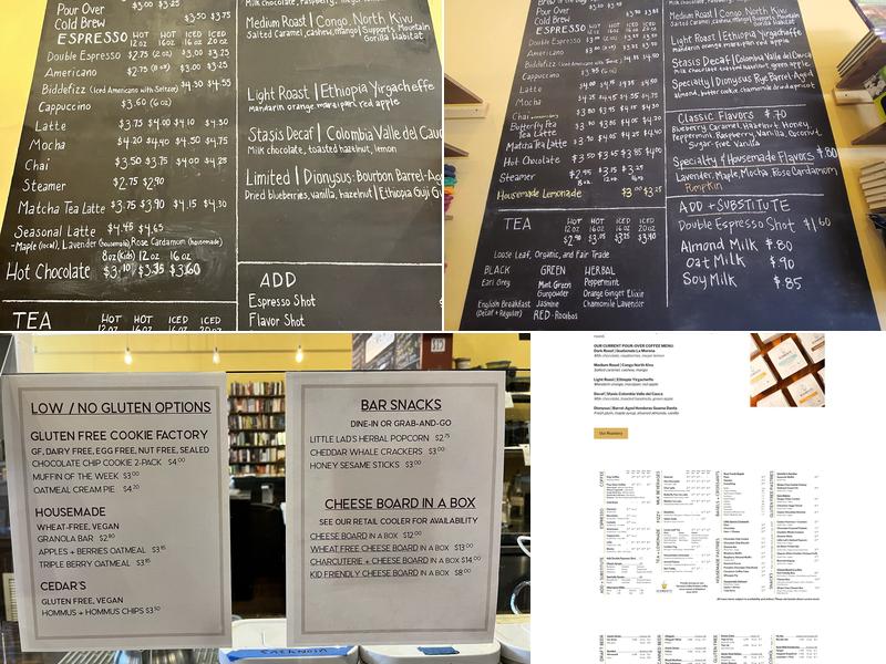 Elements Books Coffee Beer Menu