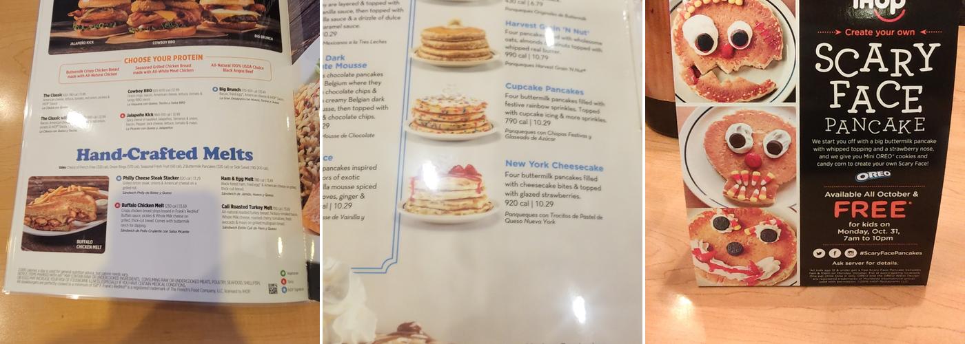 IHOP Menu