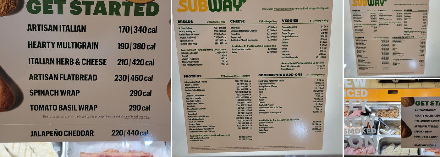 Subway Menu