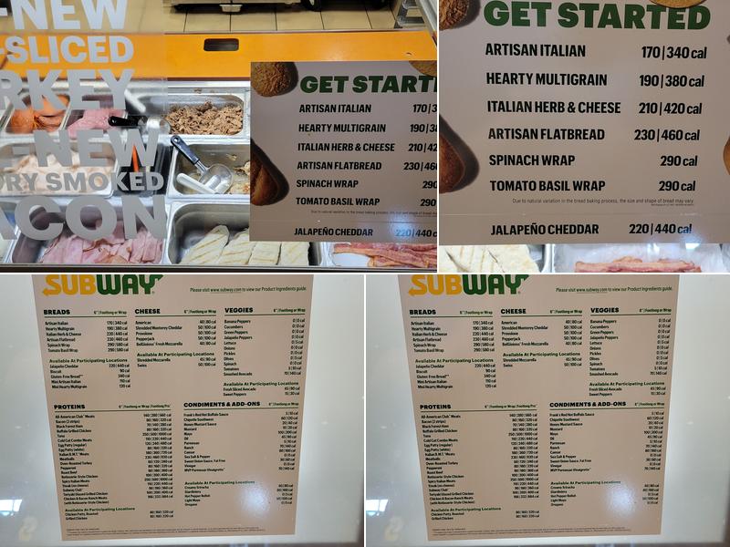 Subway Menu