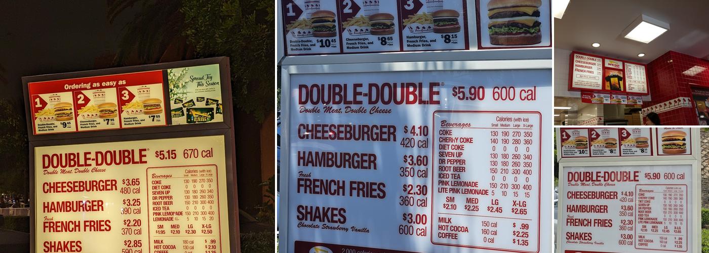 In-N-Out Burger Menu
