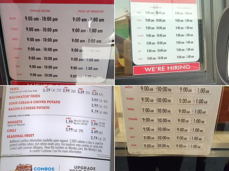 Wendy's Menu