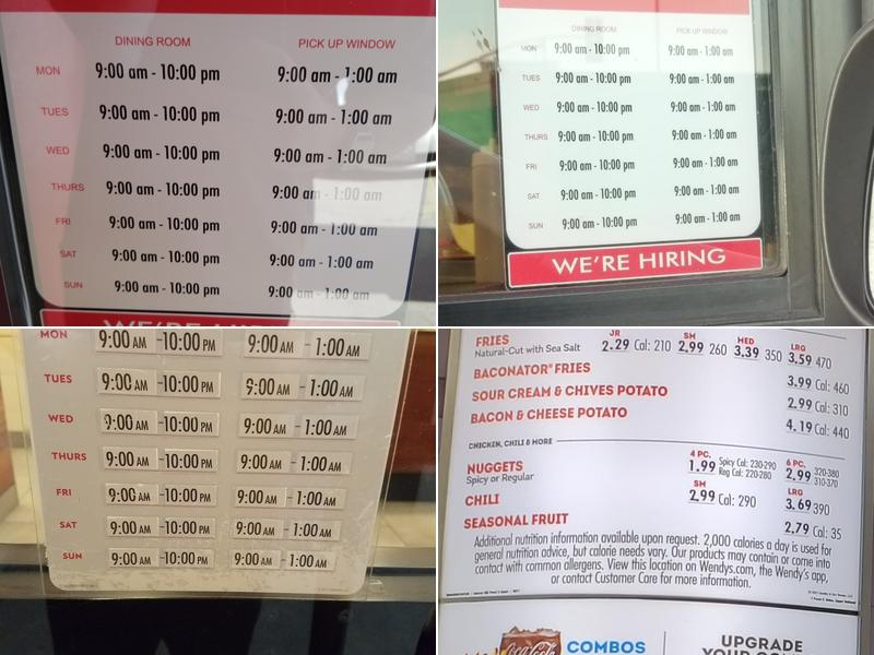 Wendy's Menu