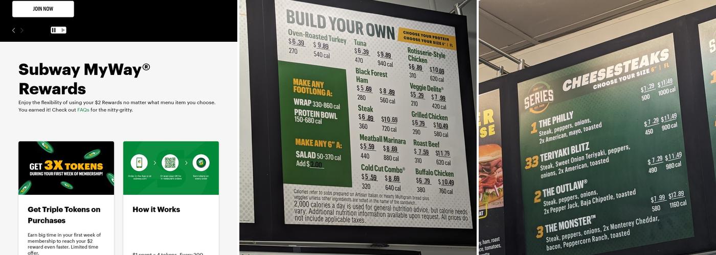 Subway Menu