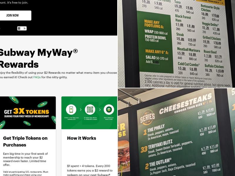 Subway Menu