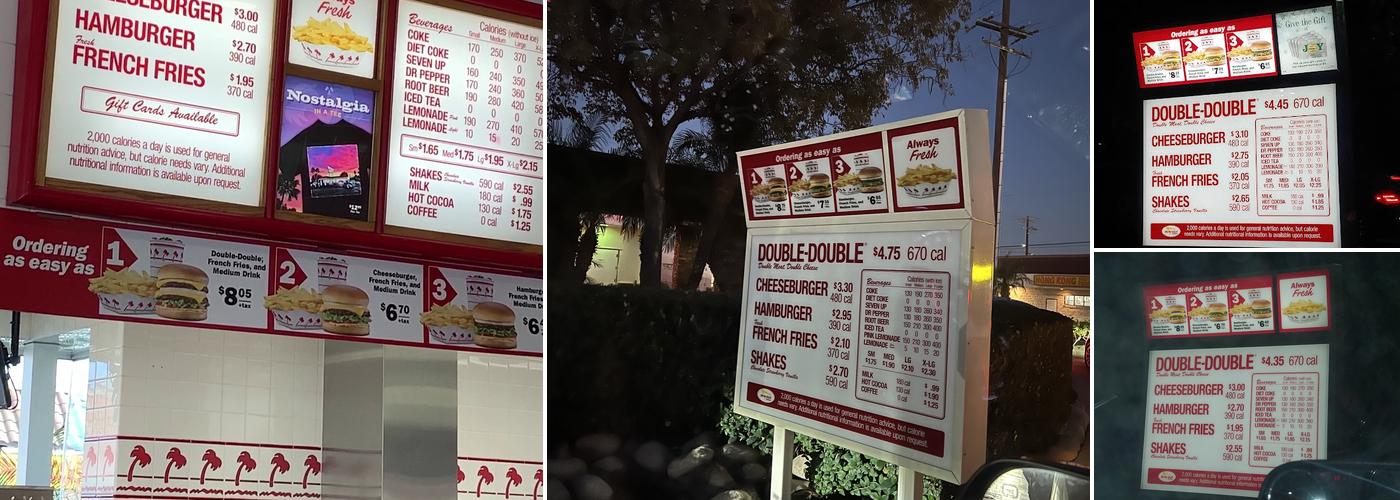 In-N-Out Burger Menu