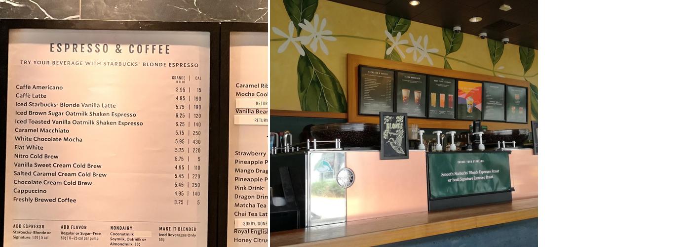 Starbucks Menu