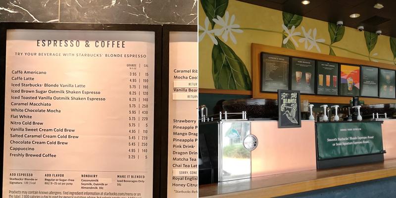 Starbucks Menu