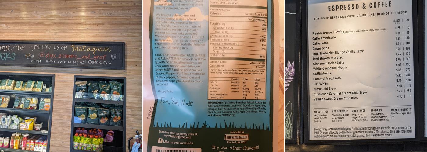 Starbucks Menu