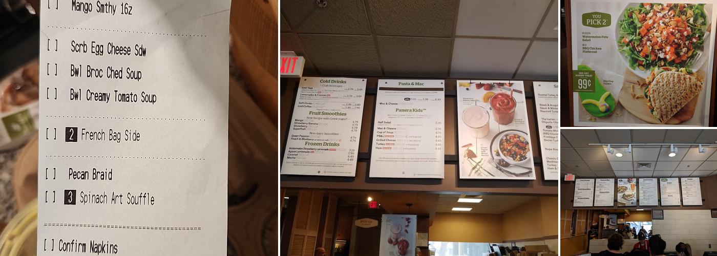 Panera Bread Menu