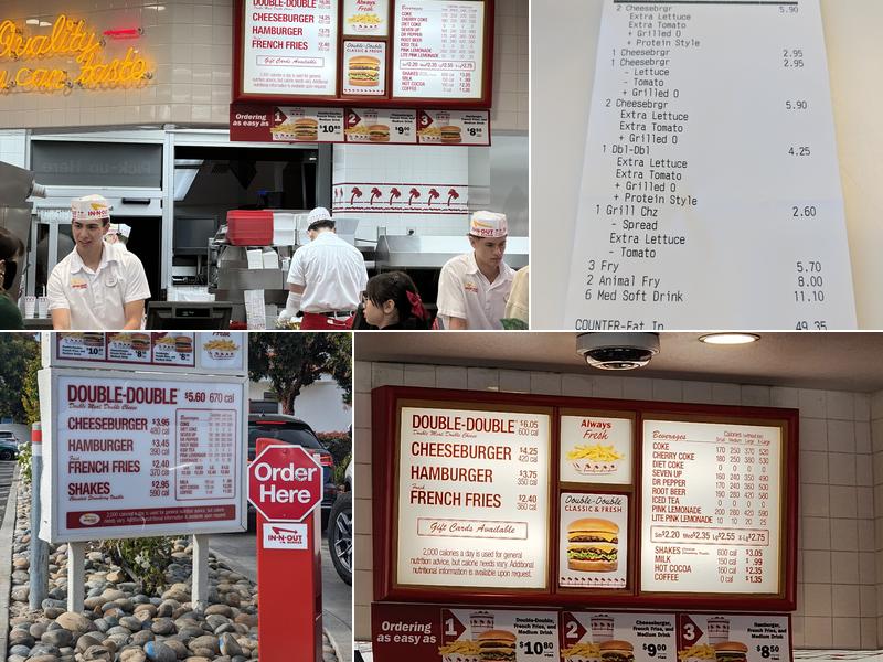 In-N-Out Burger Menu