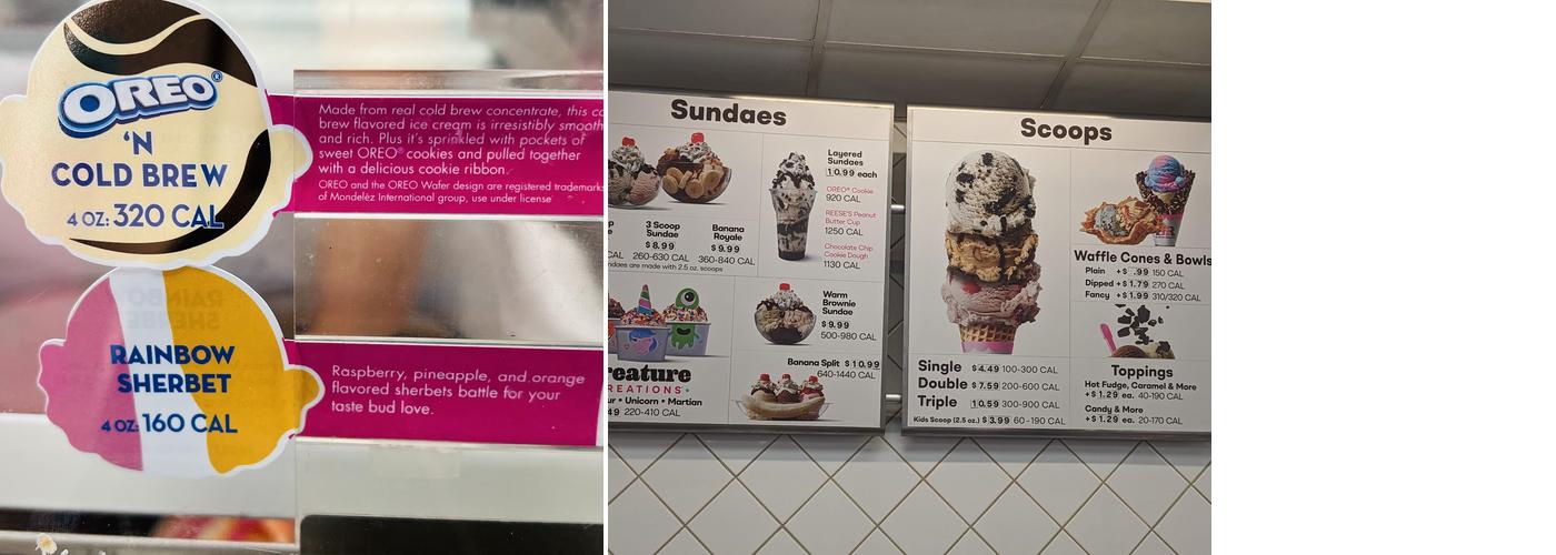 Baskin-Robbins Menu