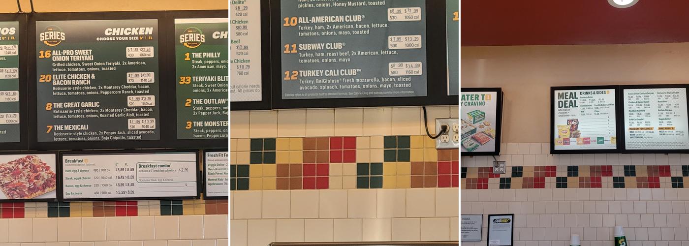 Subway Menu