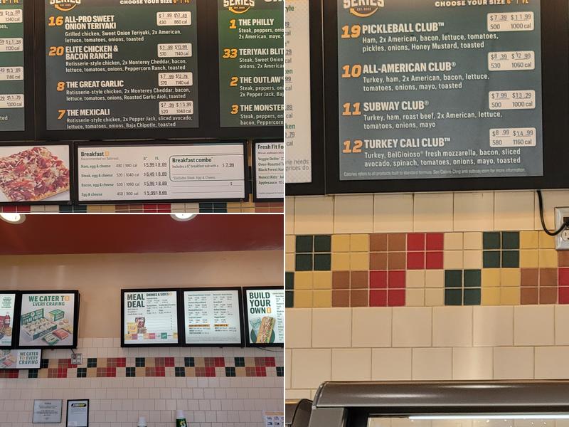 Subway Menu