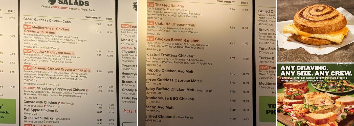 Panera Bread Menu