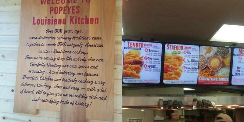 Popeyes Louisiana Kitchen Menu