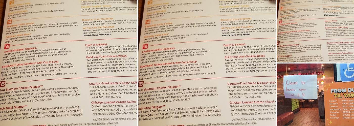 Denny's Restaurant Menu
