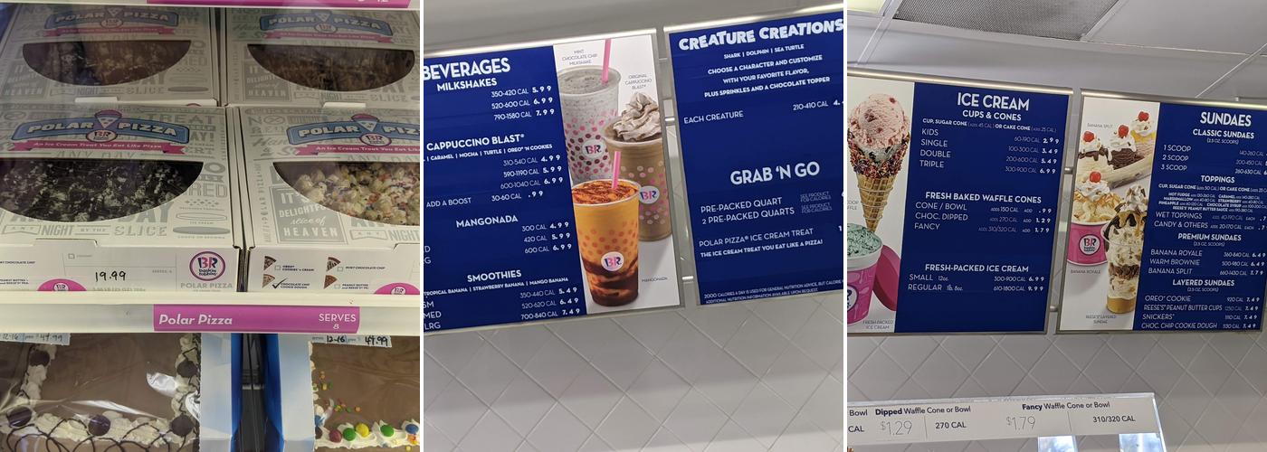 Baskin-Robbins Menu