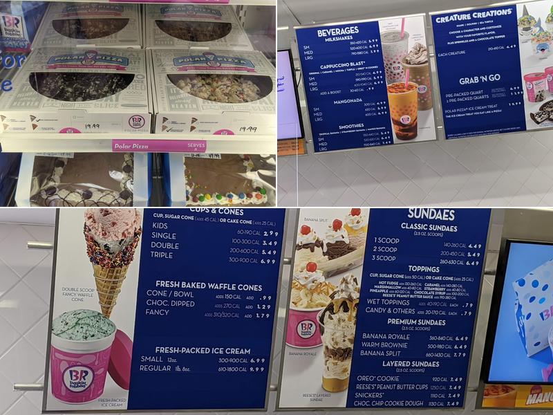 Baskin-Robbins Menu