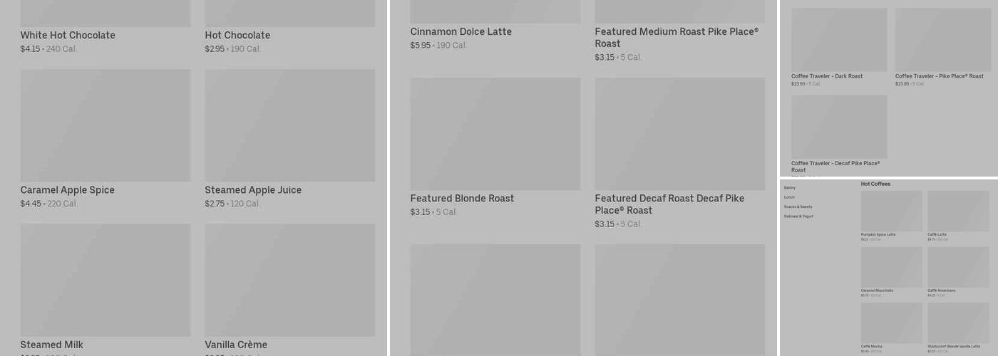 Starbucks Coffee Company Menu