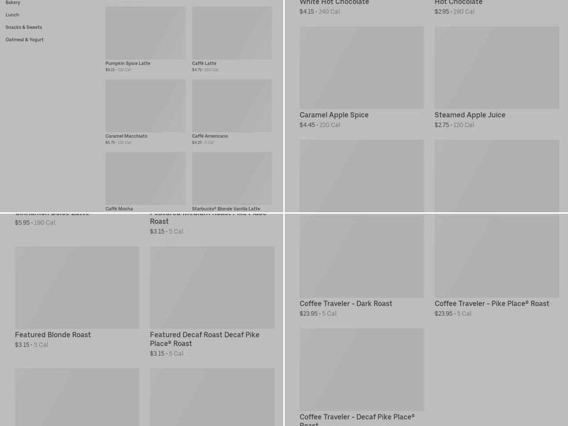 Starbucks Menu