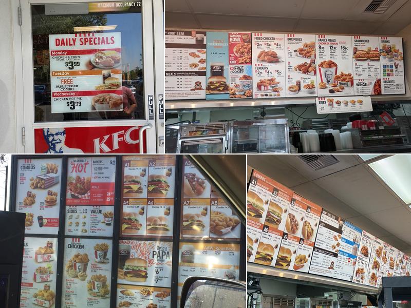KFC Menu