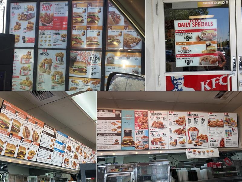 KFC Menu
