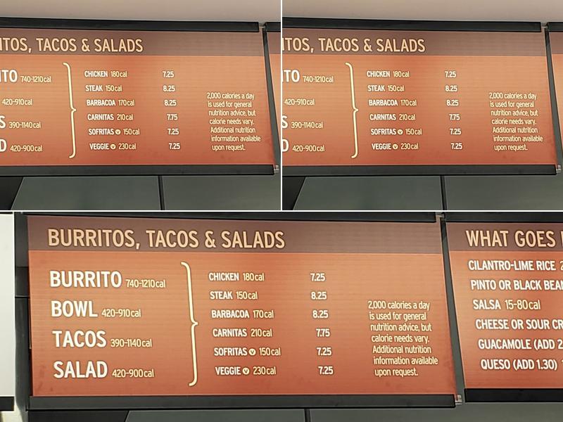 Chipotle Mexican Grill Menu