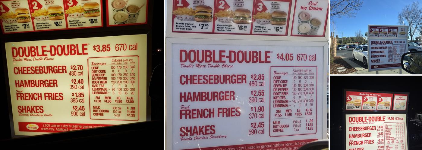 In-N-Out Burger Menu