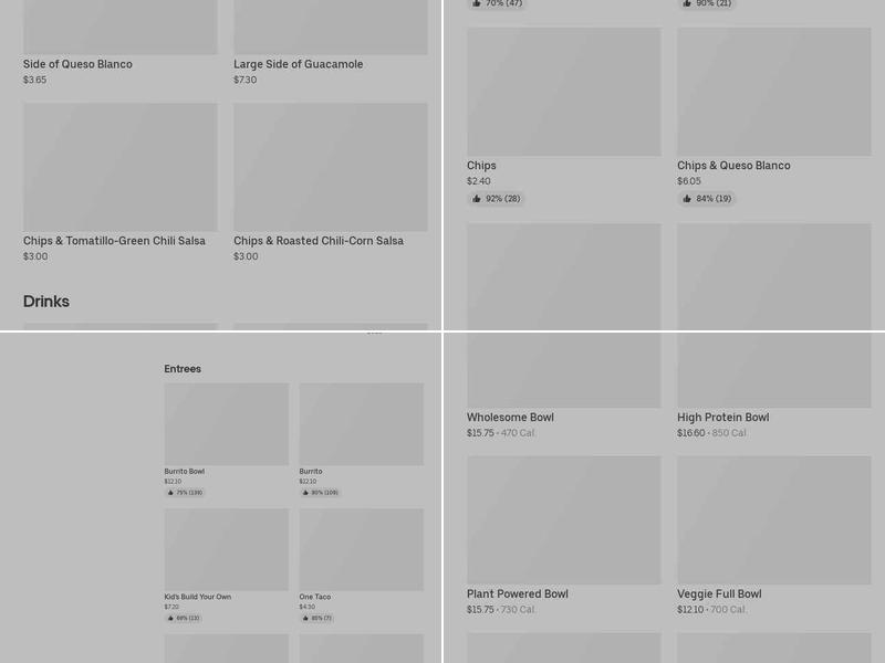 Chipotle Mexican Grill Menu