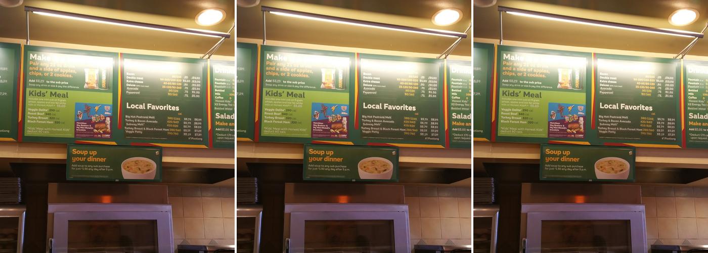 Subway Menu