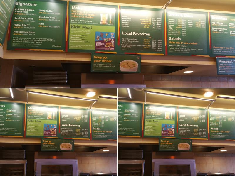 Subway Menu