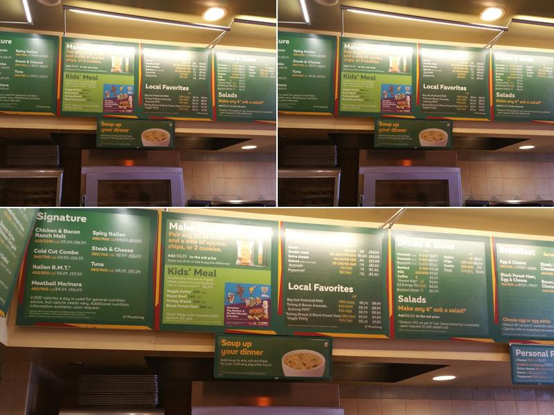Subway Menu