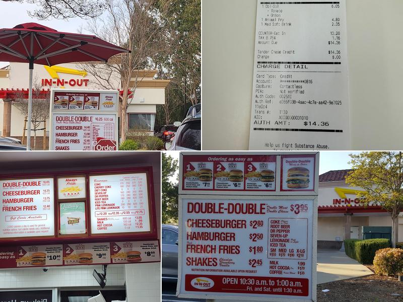 In-N-Out Burger Menu