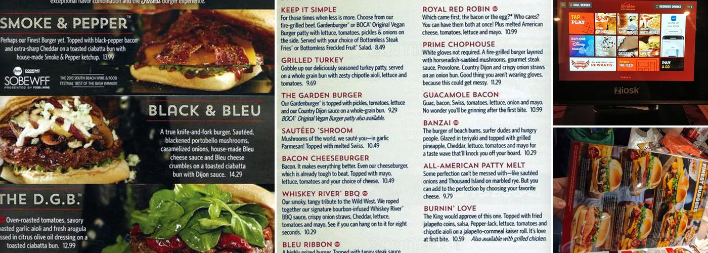 Red Robin Gourmet Burgers and Brews Menu