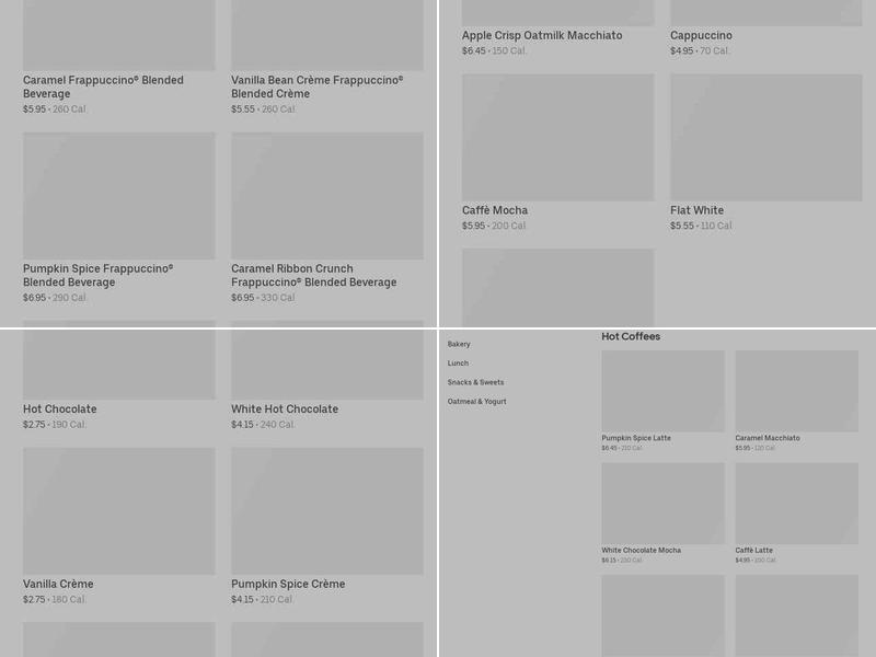 Starbucks Menu