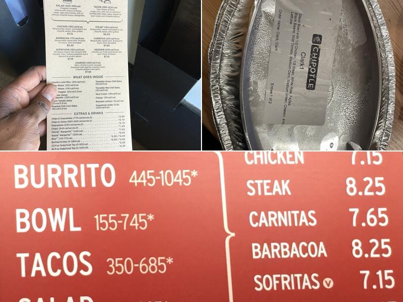 Chipotle Mexican Grill Menu