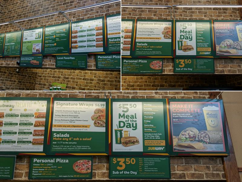 Subway Menu
